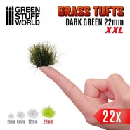 Grass TUFTS XXL - 22mm self-adhesive - DARK GREEN | 22 mm Grass Tufts