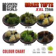 Grass TUFTS XXL - 22mm self-adhesive - DARK GREEN | 22 mm Grass Tufts