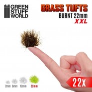 Grass TUFTS XXL - 22mm self-adhesive - BURNT | 22 mm Grass Tufts