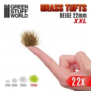 Grass TUFTS XXL - 22mm self-adhesive - BEIGE | 22 mm Grass Tufts