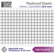 ABS Plasticard - SMALL SQUARES Textured Sheet - A4
