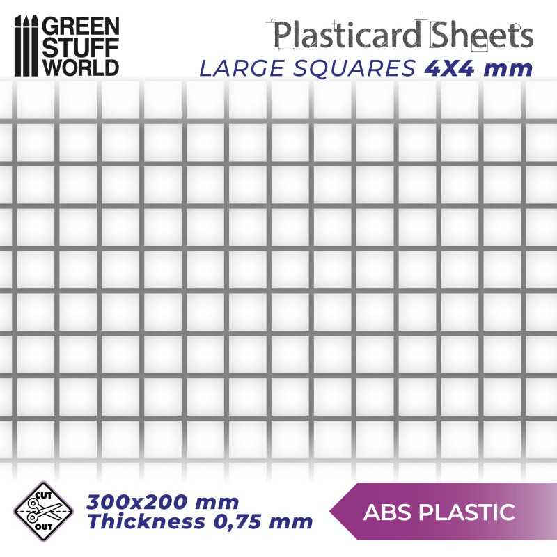 ABS Plasticard大正方形纹理板 - A4 - 纹理板
