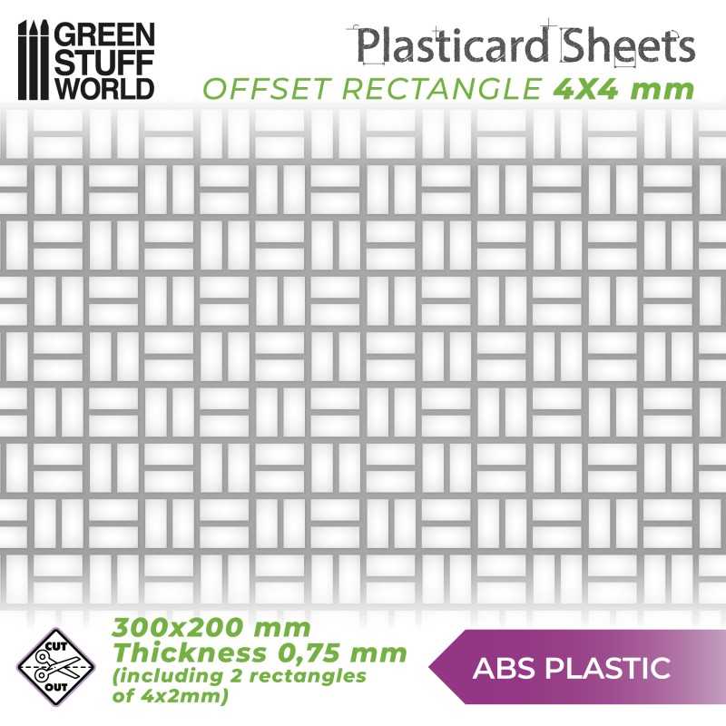 ABS Plasticard篮纹砖板 - A4尺寸 - 纹理板
