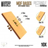 MDF Bases - Rectangle 25x50mm | MDF Bases
