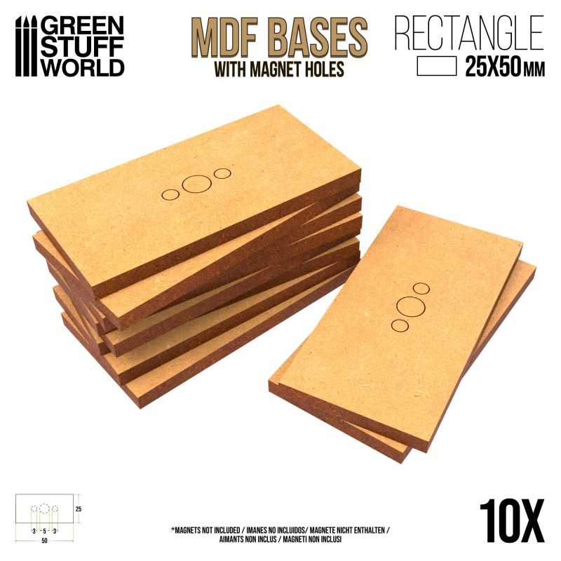 MDF Bases - Rectangle 25x50mm | MDF Bases