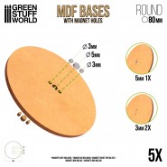 MDF底座 - 圓形80 mm - 手工配件