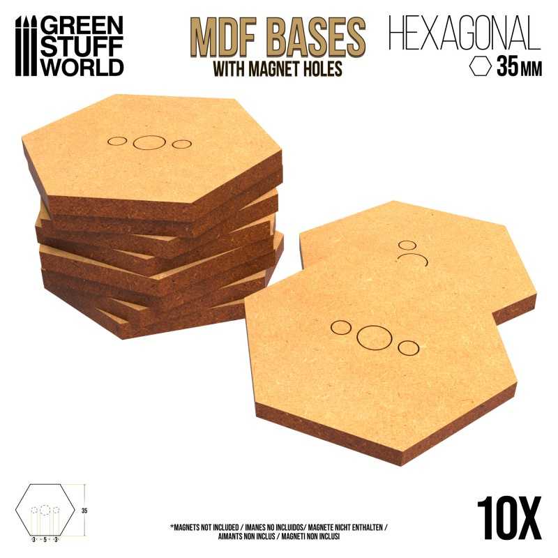 MDF Bases - Hexagonal 35 mm | Hobby Accessories