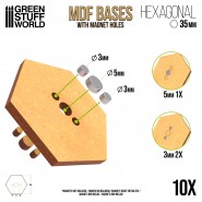 MDF Bases - Hexagonal 35 mm | Hobby Accessories