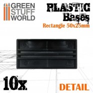 Plastic Rectangular Bases 25x50mm | Hobby Accessories