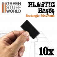 Plastic Rectangular Bases 25x50mm | Hobby Accessories
