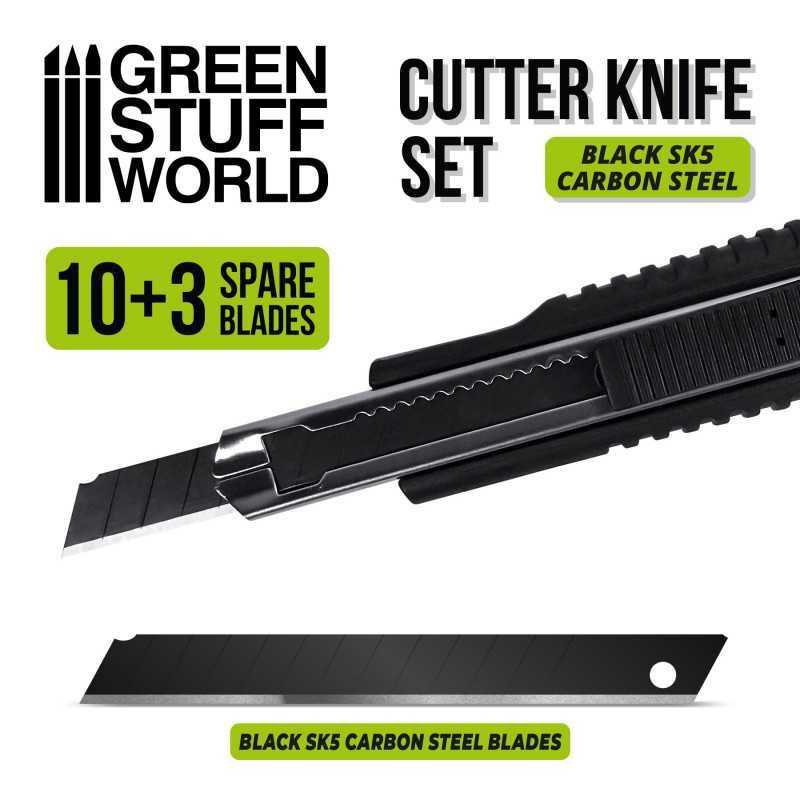 Black Hobby Knife + 10x Black spare blades | Cutting tools and accesories