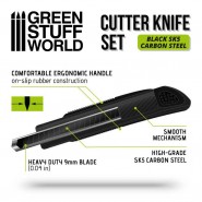 黑刃美工刀 + 10x 黑钢刀片 - 切割工具和配件