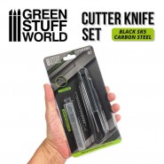 黑刃美工刀 + 10x 黑钢刀片 - 切割工具和配件
