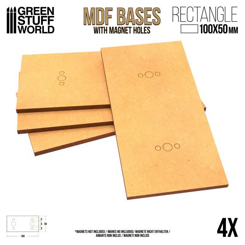 MDF Bases - Rectangle 100x50mm | MDF Bases