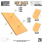 MDF底座 -长方形 100x150 mm - Pack2 - MDF底座