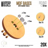 MDF底座 - 圆形 32 mm - MDF圆形底座