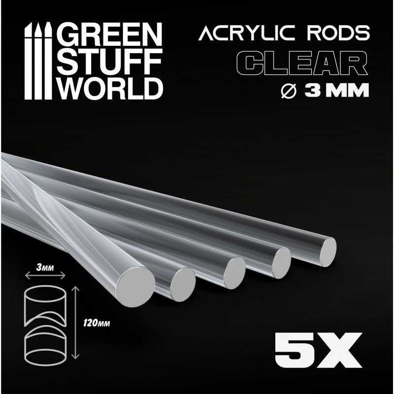 Acrylic Rods - Round 3 mm CLEAR | Acrylic Bases