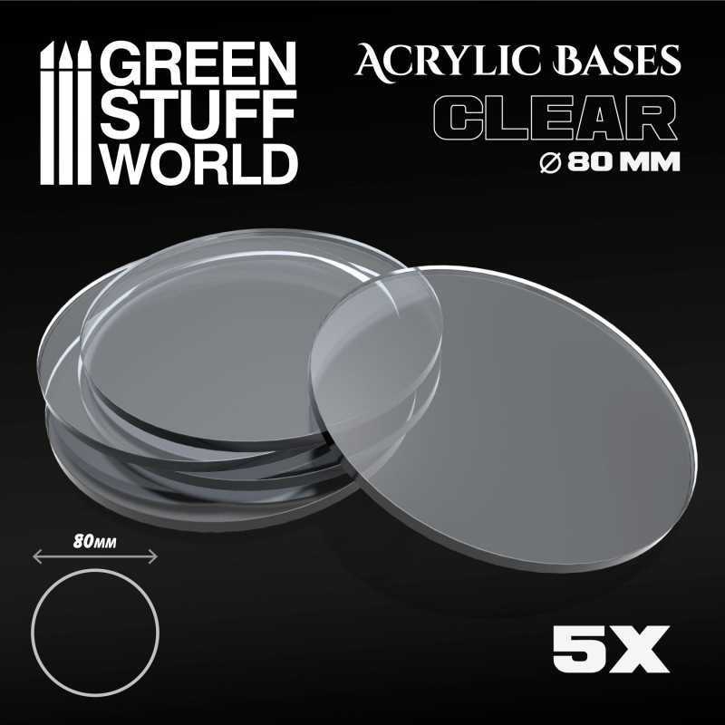 Acrylic Bases - Round 80 mm CLEAR | Acrylic Bases
