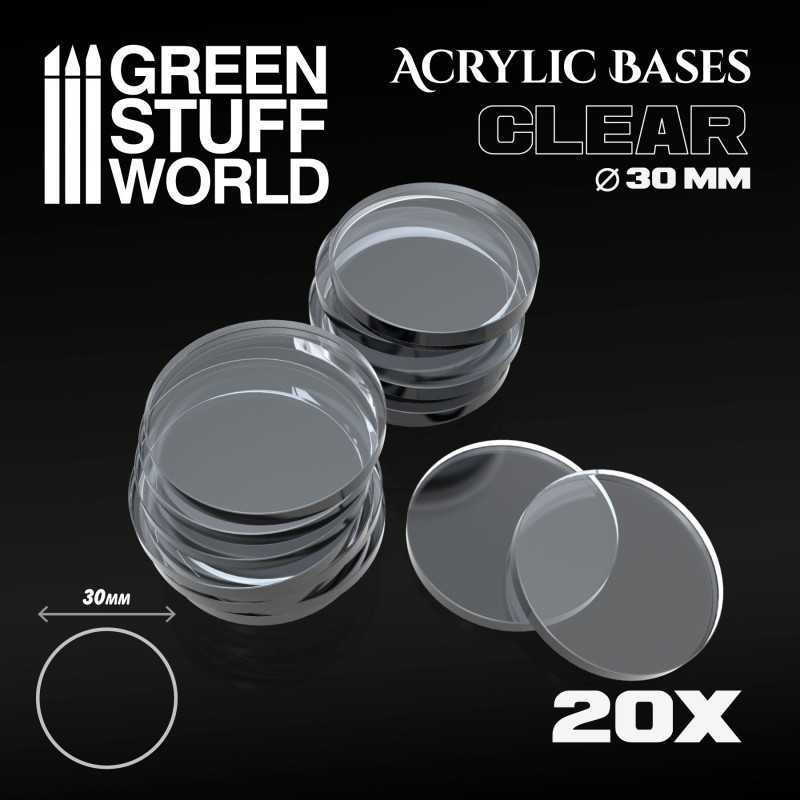 Acrylic Bases - Round 30 mm CLEAR | Acrylic Bases