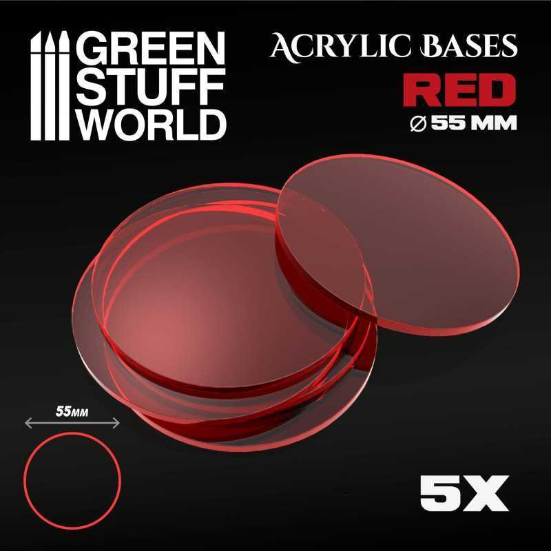 Acrylic Bases - Round 55 mm CLEAR RED | Acrylic Bases