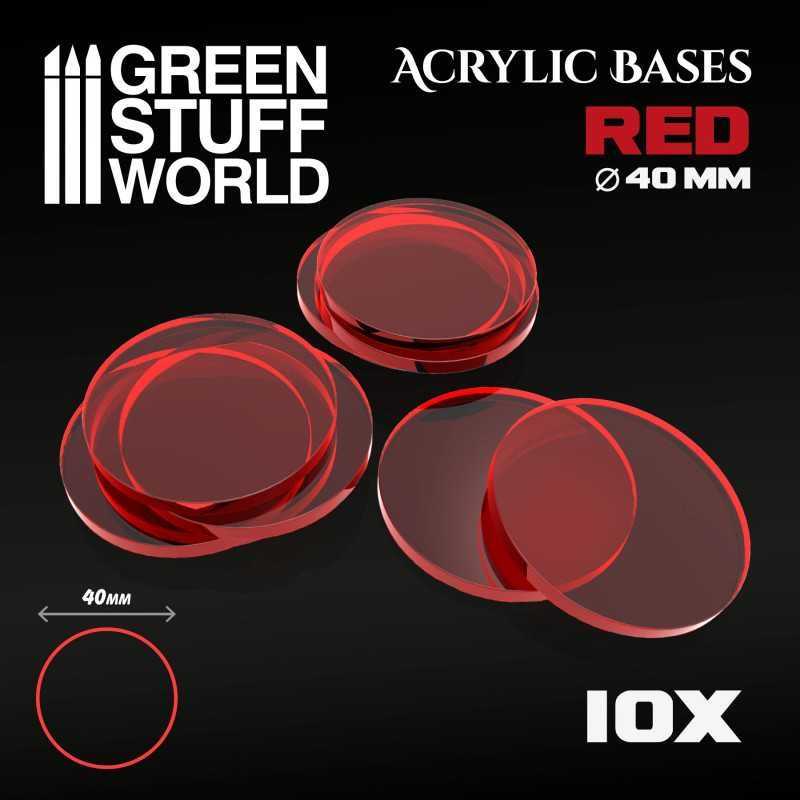 Acrylic Bases - Round 40 mm CLEAR RED | Acrylic Bases