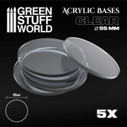 Acrylic Bases - Round 55 mm CLEAR