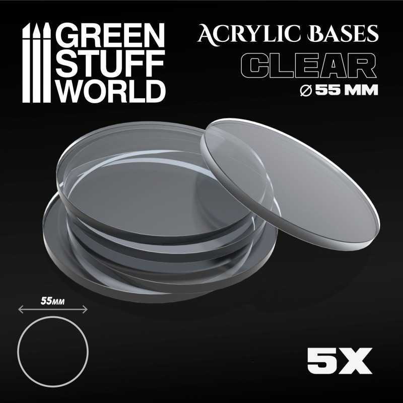Acrylic Bases - Round 55 mm CLEAR | Acrylic Bases