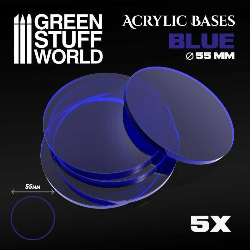 Acrylic Bases - Round 55 mm CLEAR BLUE | Acrylic Bases
