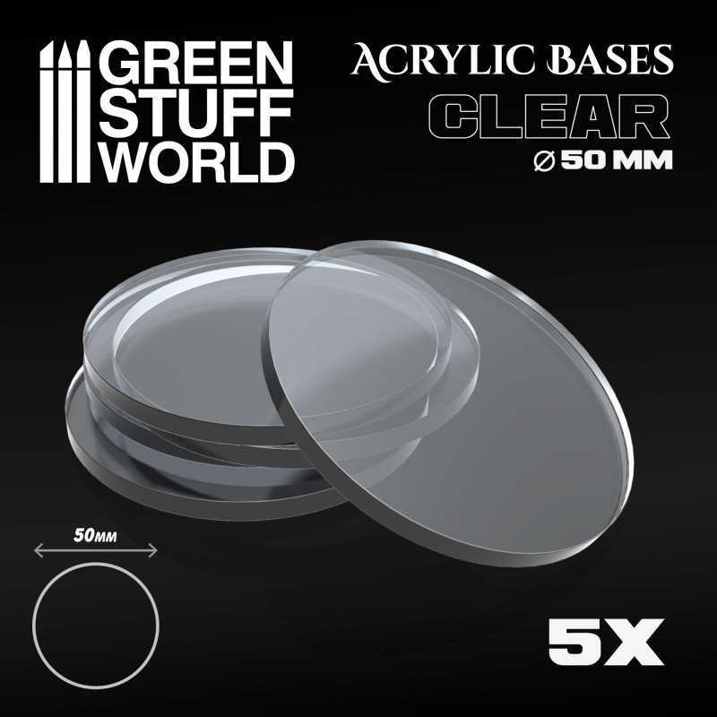 Acrylic Bases - Round 50 mm CLEAR | Acrylic Bases