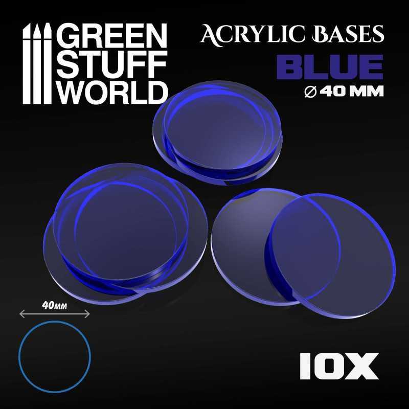 Acrylic Bases - Round 40 mm CLEAR BLUE | Acrylic Bases