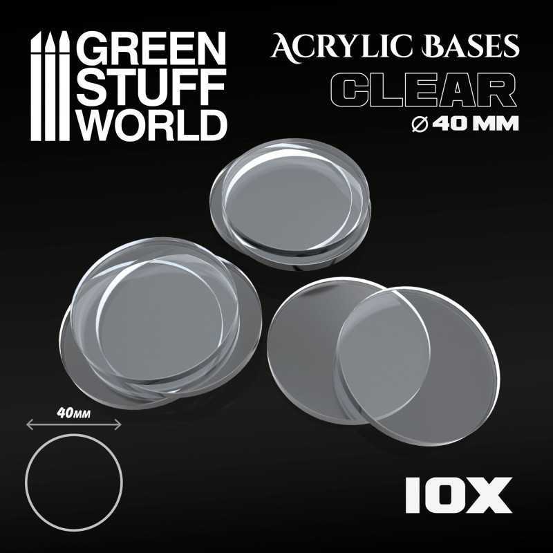 Acrylic Bases - Round 40 mm CLEAR | Acrylic Bases