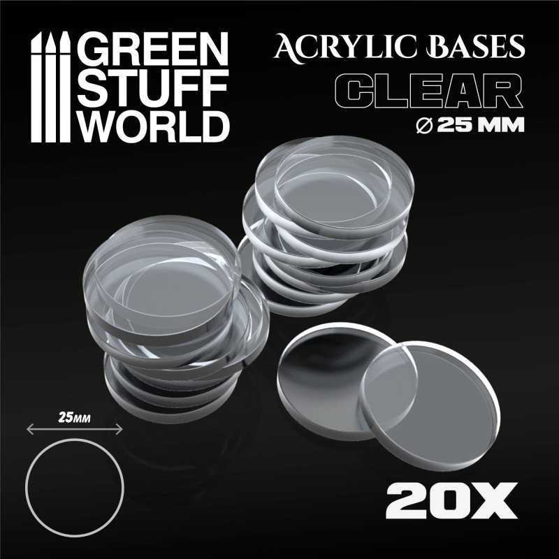 Acrylic Bases - Round 25 mm CLEAR | Acrylic Bases