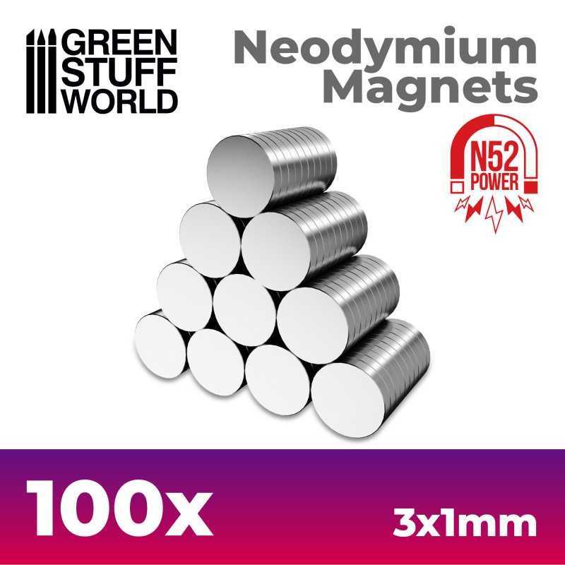 Neodymium Magnets 3x1mm - 100 units (N52) | Magnets N52