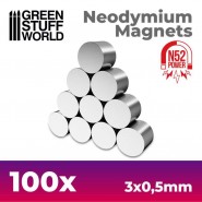 Neodymium Magnets 3x0'5mm - 100 units (N52) | Magnets N52