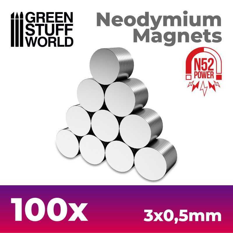 釹磁鐵 3x0.5mm - 100 顆 (N52) - N52釹磁鐵