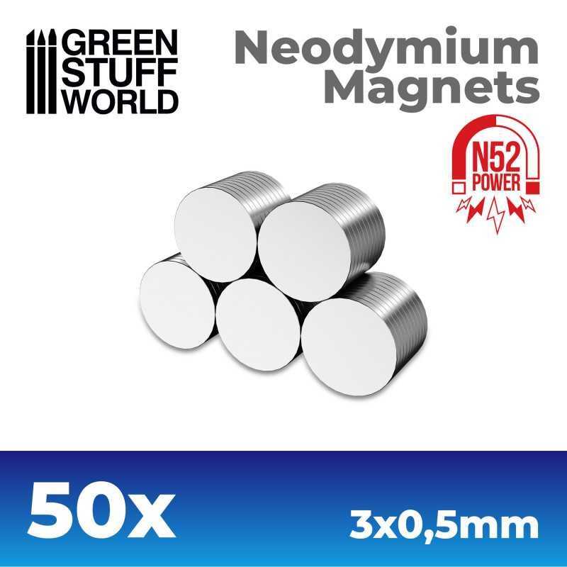 Neodymium Magnets 3x0'5mm - 50 units (N52) | Magnets N52