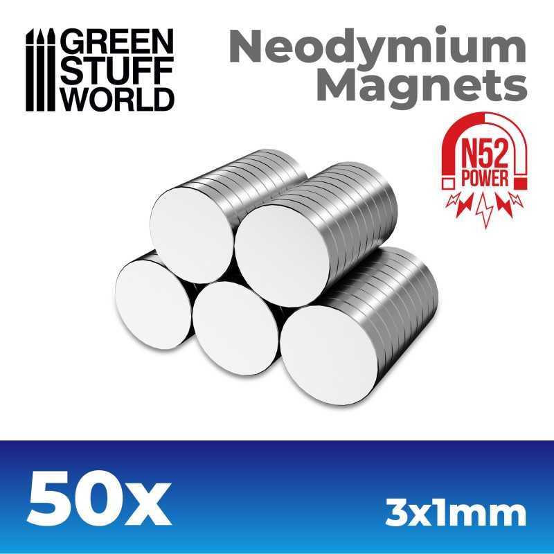 钕磁铁 3x1mm - 50 颗 (N52) - N52钕磁铁