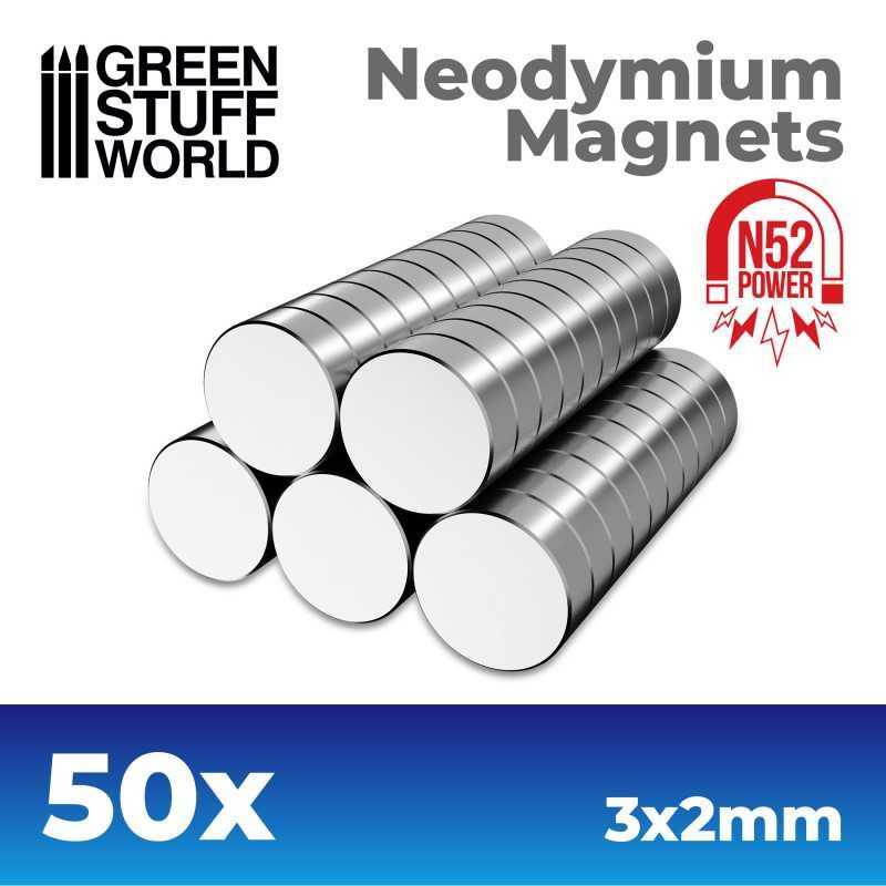 釹磁鐵 3x2mm - 50 顆 (N52) - N52釹磁鐵