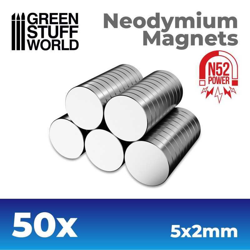 钕磁铁 5x2mm - 50 颗 (N52) - N52钕磁铁