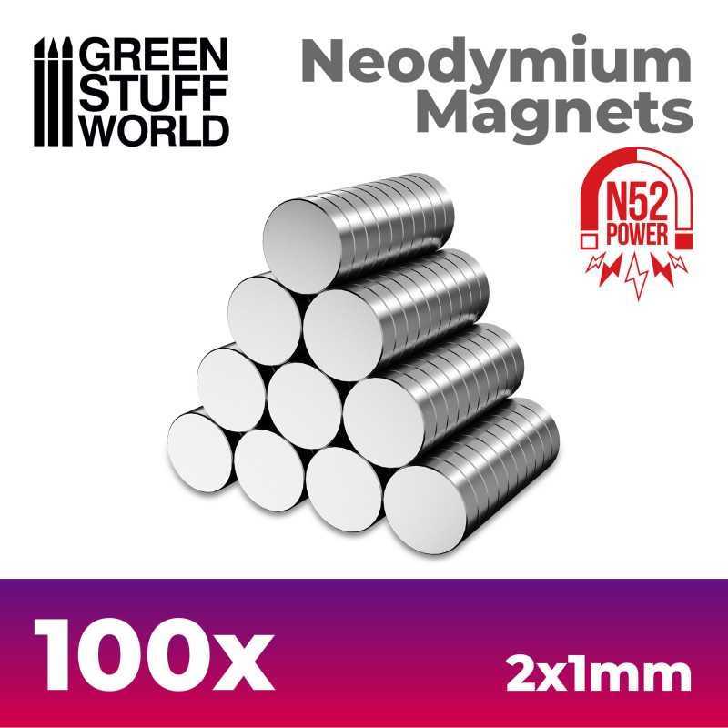 釹磁鐵 2x1mm - 100 顆 (N52) - N52釹磁鐵