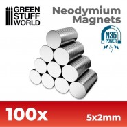 Neodymium Magnets 5x2mm - 100 units (N35) | Magnets N35