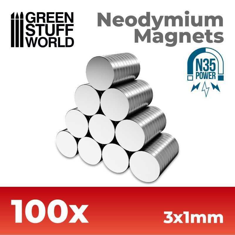 Neodymium Magnets 3x1mm - 100 units (N35) | Magnets N35