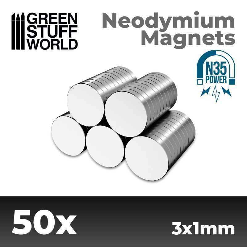 钕磁铁 3x1mm - 50 颗 (N35) - N35钕磁铁