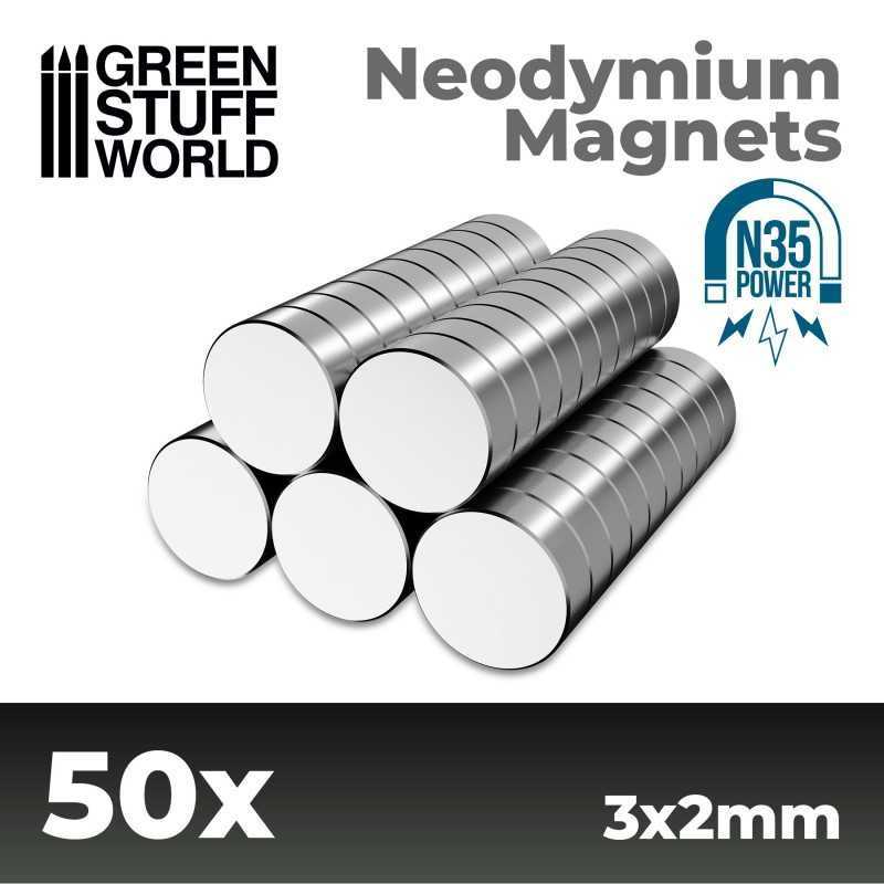 钕磁铁 3x2mm - 50 颗 (N35) - N35钕磁铁