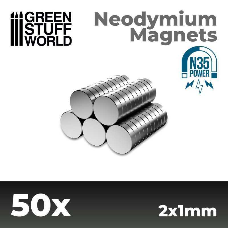 釹磁鐵 2x1mm - 50 顆 (N35) - N35釹磁鐵