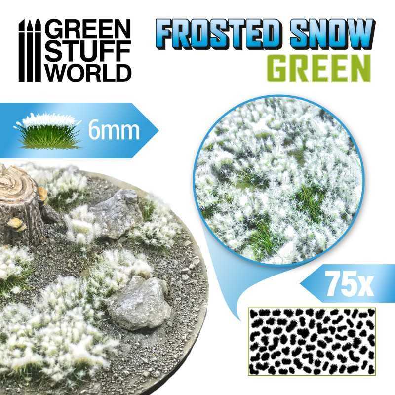 Shrubs TUFTS - 6mm FROSTED SNOW - GREEN | Frosted Snow Tufts