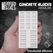 Miniature Cinder Block Mold, 1:35 Scale, Silicone Rubber. A