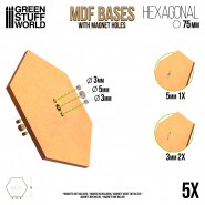 MDF Bases - Hexagonal 75 mm | Hobby Accessories