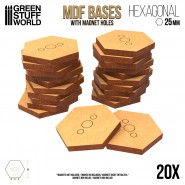 MDF Bases - Hexagonal 25 mm | Hobby Accessories