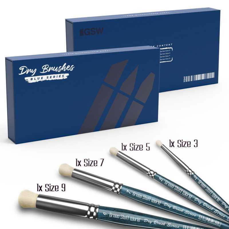 Premium Dry Brush Set - BLUE SERIES | Dry Brushes